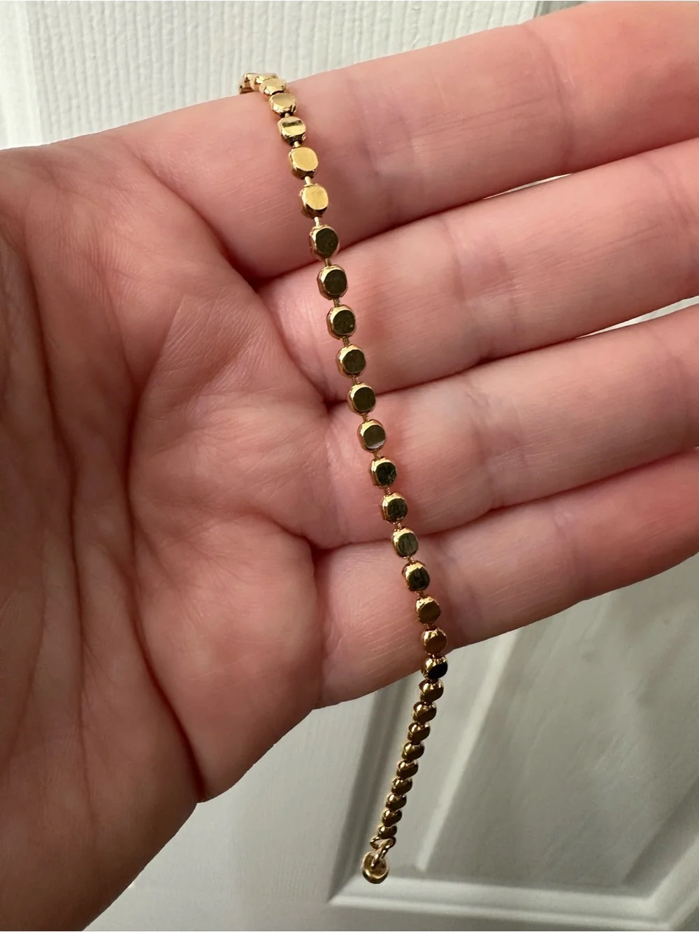 14k/18k Gold-Filled Bracelet Disc Chain Magnetic Clasp 7” NWOT